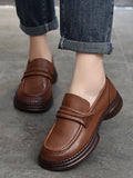 Momentlover Square-Toe Solid Color Round-Toe Shoes