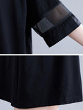Momentlover Urban Loose Split-Joint Half Sleeve Dress