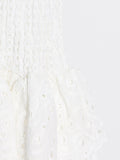 Momentlover Embroidered  Hollow Off-The-Shoulder Shirt Top + Mermaid Skirt Two Pieces Set