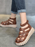 Momentlover Casual Hollow Gladiator Shoes Platform Sandals