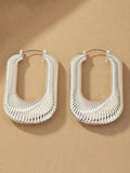 Momentlover Solid Color Geometric Drop Earrings