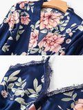Momentlover Five Pieces Thin Floral Pajama Set
