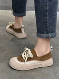 Momentlover Lace-Up Contrast Color Platform Shoes Casual Shoes