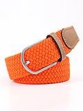 Momentlover 20 Colors Simple Contrast Color Weave Belt