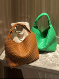 Momentlover Woven Solid Color Handbags Bags