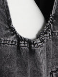 Momentlover Original Cool Denim Split-Joint Square-Neck Overalls
