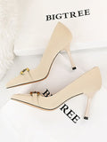 Momentlover Square-Toe Split-Joint Shallow Cut Pumps