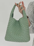 Momentlover Woven Solid Color Handbags Bags