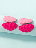 Momentlover Geometric Contrast Color Drop Earrings