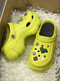Momentlover Round-Toe Hollow Slider Sandals Platform Shoes Crocs