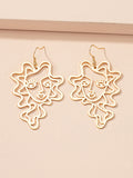 Momentlover Solid Color Hollow Geometric Figure Drop Earrings
