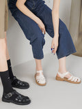 Momentlover Round-Toe Hollow Sandals Gladiators