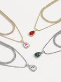 Rhine Stones Geometric Double Layered Necklaces Accessories