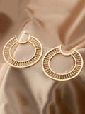 Momentlover Solid Color Hollow Geometric Drop Earrings