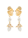 Momentlover Imitation Pearls Geometric Drop Earrings