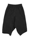 Momentlover Loose Solid Color Round-Neck Short Sleeves  Tops+ Elasticity Pleated Cropped Pants Two Pieces Set