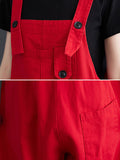 Momentlover Original Cartoon Printed Puff Denim Overalls