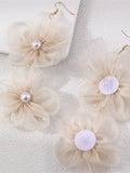 Momentlover Three-Dimensional Flower Drop Earrings