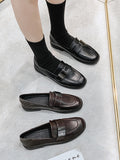 Momentlover Square-Toe Shallow Cut Loafers