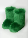 Momentlover Solid Color Round-Toe Keep Warm Boots