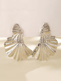 Momentlover Solid Color Leaves Shape Geometric Drop Earrings