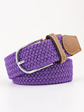 Momentlover 20 Colors Simple Contrast Color Weave Belt