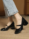 Momentlover Split-Joint Shallow Cut Round-Toe Pumps Mary Janes