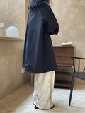 Momentlover Urban Puff Sleeves Solid Color Round-Neck Mini Dress