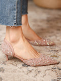 Momentlover Shiny Rhinestone Pumps