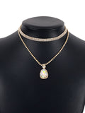 Rhine Stones Geometric Double Layered Necklaces Accessories