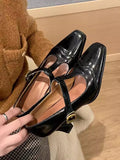 Momentlover Square-Toe Split-Joint Hollow Pumps