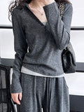 Momentlover Hooded Long Sleeves Buttoned  T-Shirts Top + Vest Top + Wide Leg Drawstring Elasticity Pants Bottom Three Pieces Set