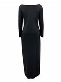 Momentlover Plus Size V Neck Pocket Design Loose Dress AT9651