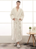 Momentlover Comfortable Solid Bandage Pajama Robe