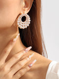 Momentlover Hollow Geometric Drop Earrings