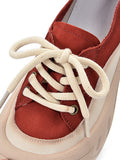 Momentlover Lace-Up Contrast Color Platform Shoes Casual Shoes