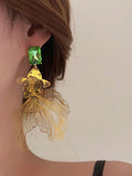 Momentlover Rhine Stones Animal Shape Drop Earrings