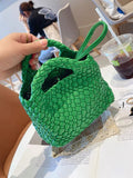 Momentlover Woven Solid Color Handbags Bags