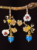 Momentlover Vintage Asymmetric Plum Blossom Branch Earrings