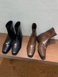 Momentlover Square-Toe Split-Joint Boots