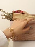 Momentlover Leisure Fashion Simple Geometric Pearl Alloy Bracelet Accessories