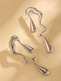 Momentlover Solid Color Geometric Drop Earrings