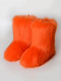 Momentlover Solid Color Round-Toe Keep Warm Boots