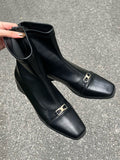 Momentlover Square-Toe Split-Joint Boots