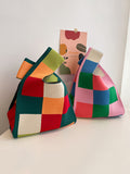 Momentlover Casual Checkerboard Contrast Color Color-Block Bags Accessories Handbags