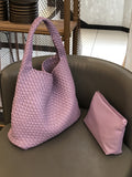 Momentlover Woven Solid Color Handbags Bags