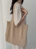 Momentlover Casual Weave Solid Color Bags Accessories