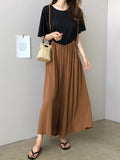 Momentlover Loose Plus Size Chiffon Light Wide-leg Jumpsuits