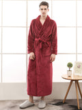 Momentlover Comfortable Solid Bandage Pajama Robe