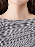 Momentlover Urban Loose Solid Color Tied Pleated Top&V-Back Vest Dress Two Pieces Set